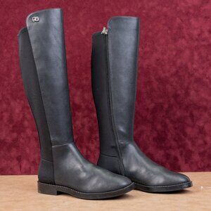 Aerosoles Women Trapani Black Fabric Comfortable Zip Riding Knee Boots sz 7